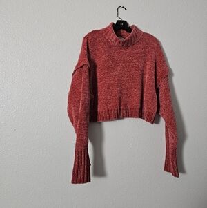 Red Women's Cropped Sweater Sz L